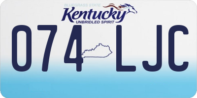 KY license plate 074LJC