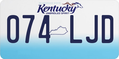 KY license plate 074LJD