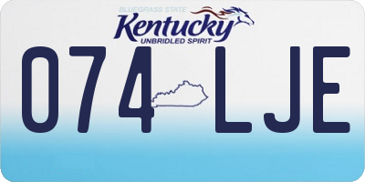 KY license plate 074LJE