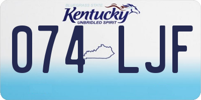 KY license plate 074LJF