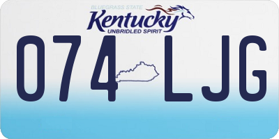 KY license plate 074LJG