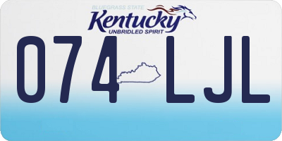 KY license plate 074LJL