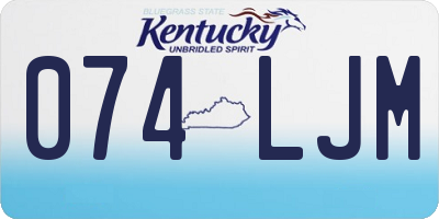KY license plate 074LJM