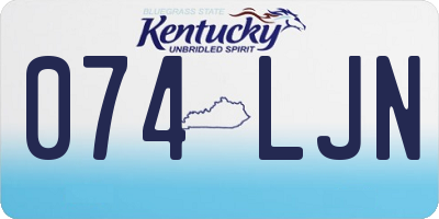 KY license plate 074LJN