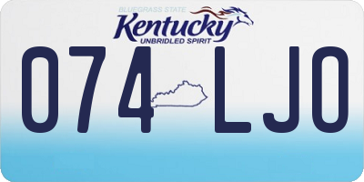 KY license plate 074LJO