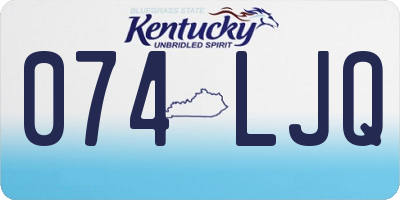 KY license plate 074LJQ
