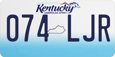 KY license plate 074LJR