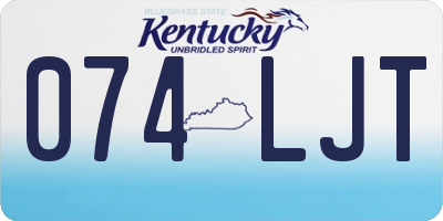 KY license plate 074LJT