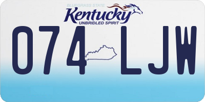 KY license plate 074LJW