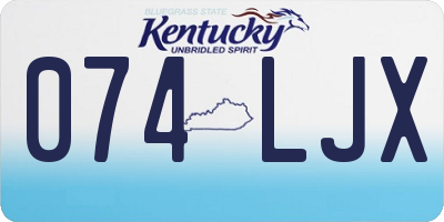 KY license plate 074LJX