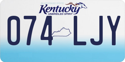 KY license plate 074LJY