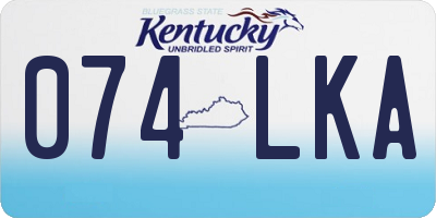 KY license plate 074LKA