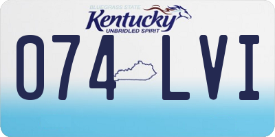 KY license plate 074LVI