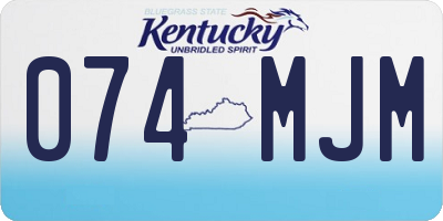 KY license plate 074MJM