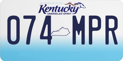 KY license plate 074MPR