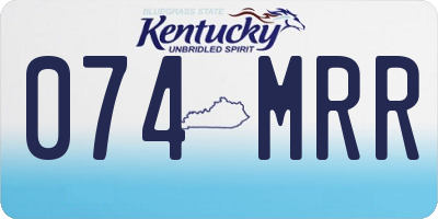 KY license plate 074MRR