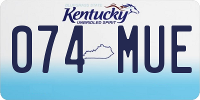 KY license plate 074MUE