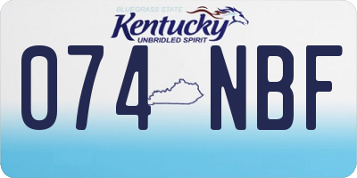KY license plate 074NBF