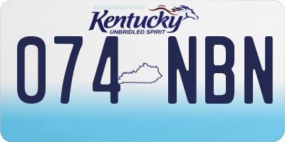 KY license plate 074NBN