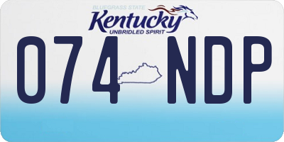 KY license plate 074NDP