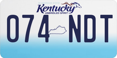 KY license plate 074NDT