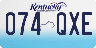 KY license plate 074QXE