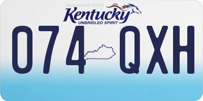 KY license plate 074QXH
