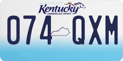 KY license plate 074QXM