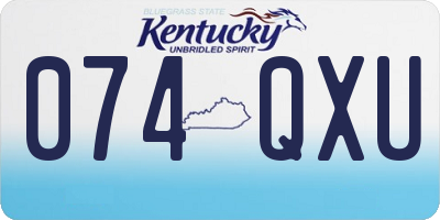 KY license plate 074QXU