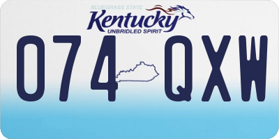 KY license plate 074QXW