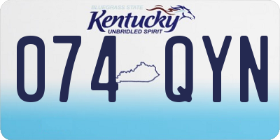 KY license plate 074QYN