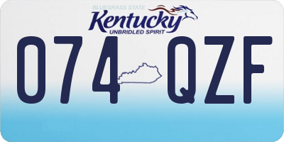 KY license plate 074QZF