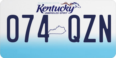 KY license plate 074QZN