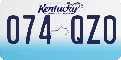 KY license plate 074QZO