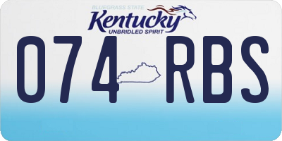 KY license plate 074RBS