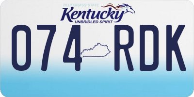 KY license plate 074RDK