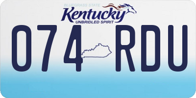 KY license plate 074RDU