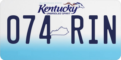 KY license plate 074RIN