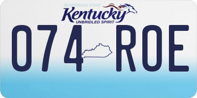 KY license plate 074ROE