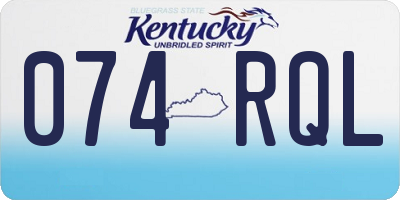 KY license plate 074RQL