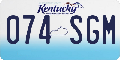 KY license plate 074SGM