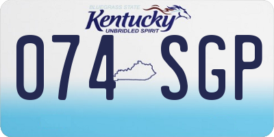 KY license plate 074SGP