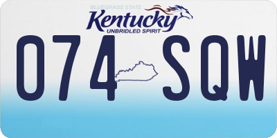 KY license plate 074SQW