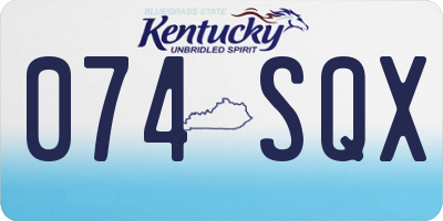 KY license plate 074SQX