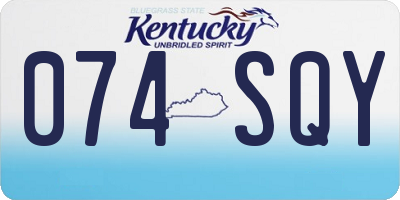 KY license plate 074SQY