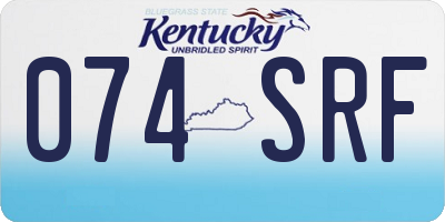 KY license plate 074SRF