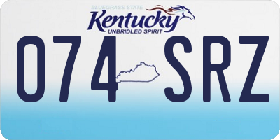 KY license plate 074SRZ