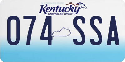 KY license plate 074SSA
