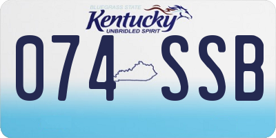 KY license plate 074SSB
