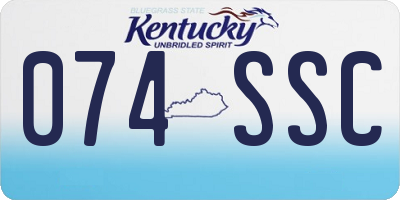 KY license plate 074SSC